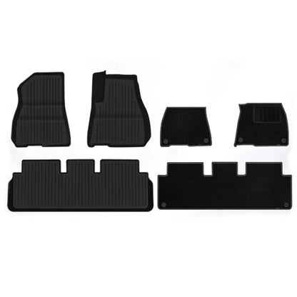 Model 3 Floor Mats All Weather Double Layer Flocking TPE (2021-2023) for Tesla Right-Hand Drive Floor Mat (6 PCS)