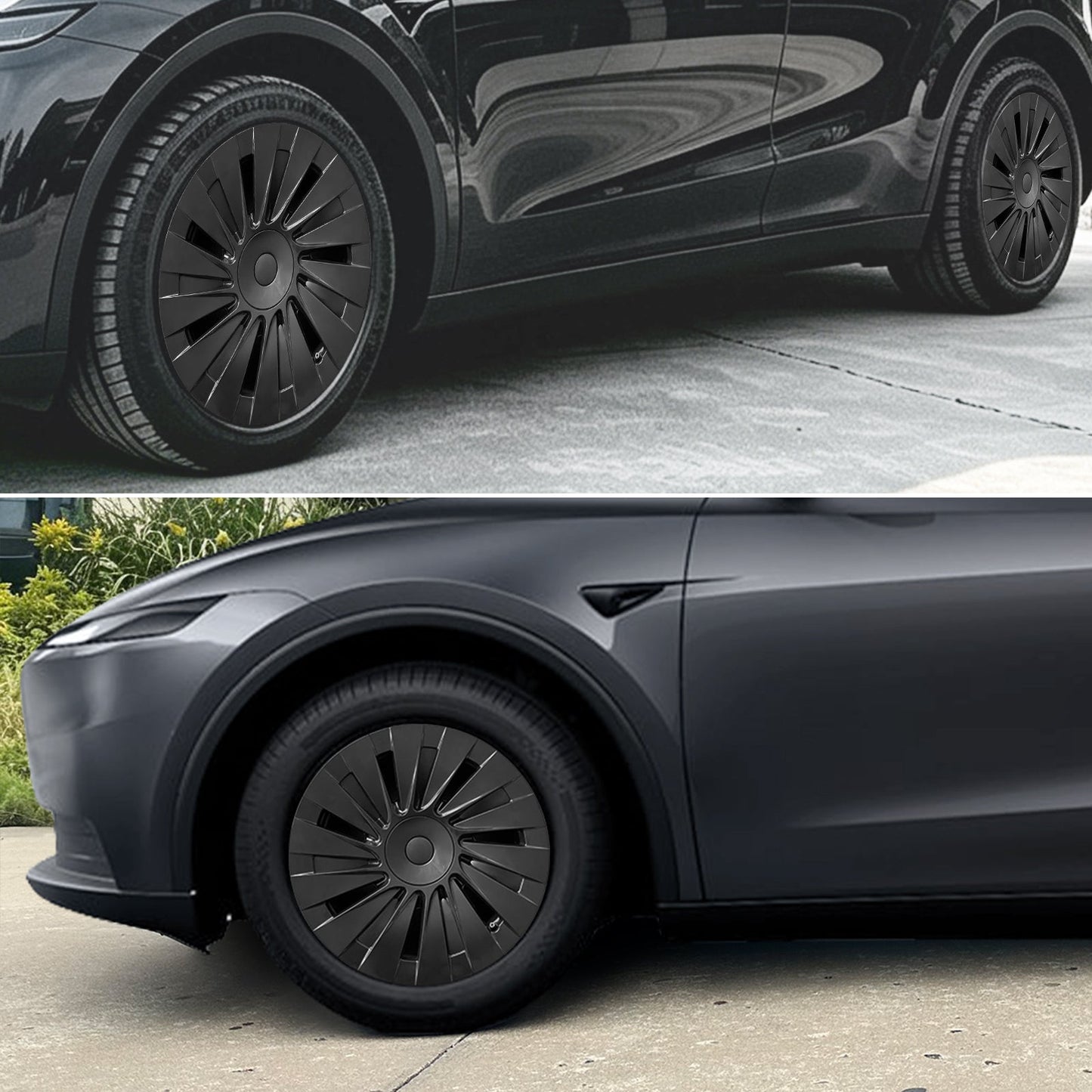4PCS 18" Matte Black Blade Style Hub Cap for Tesla Model Y 2026