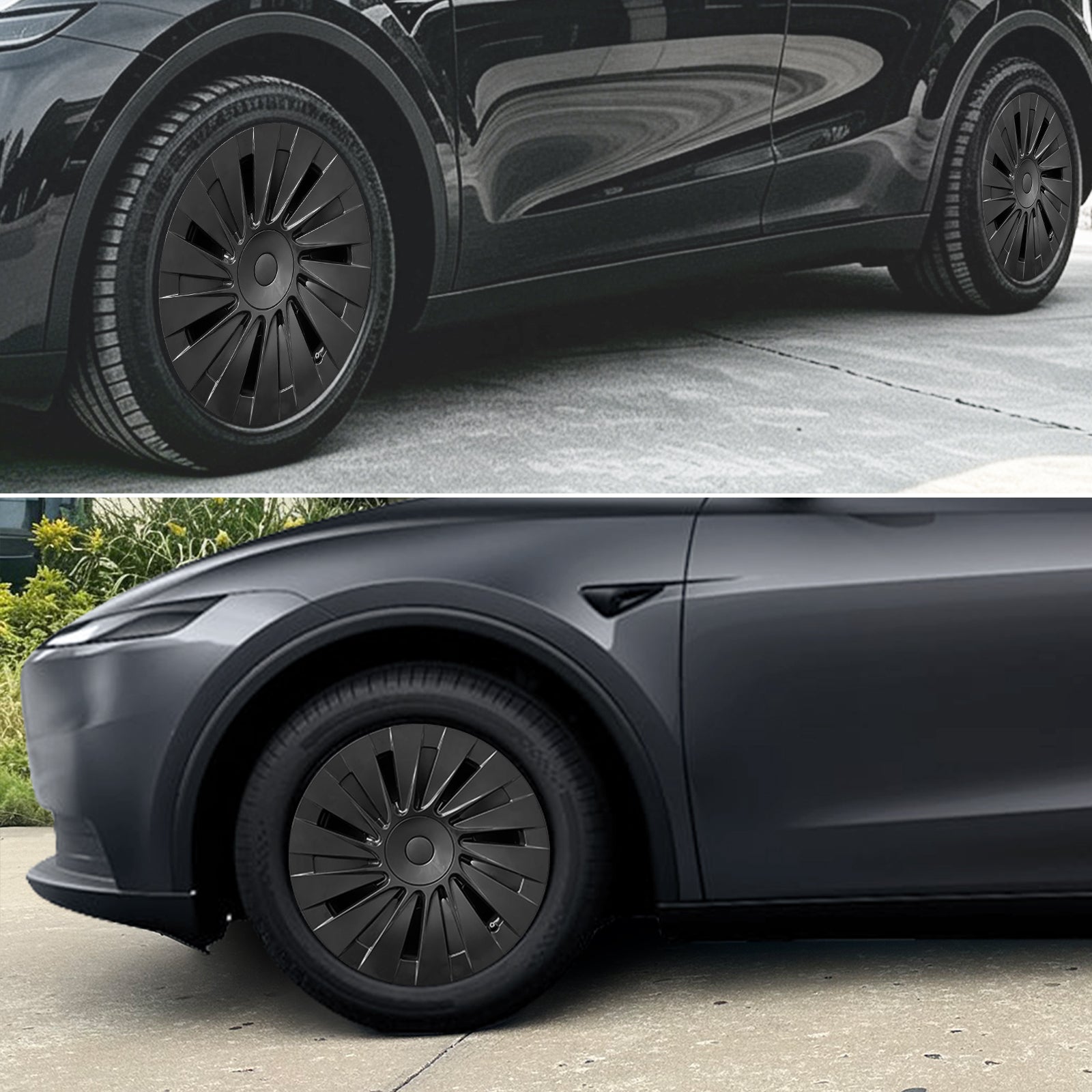 4PCS 18" Matte Black Blade Style Hub Cap for Tesla Model Y 2026
