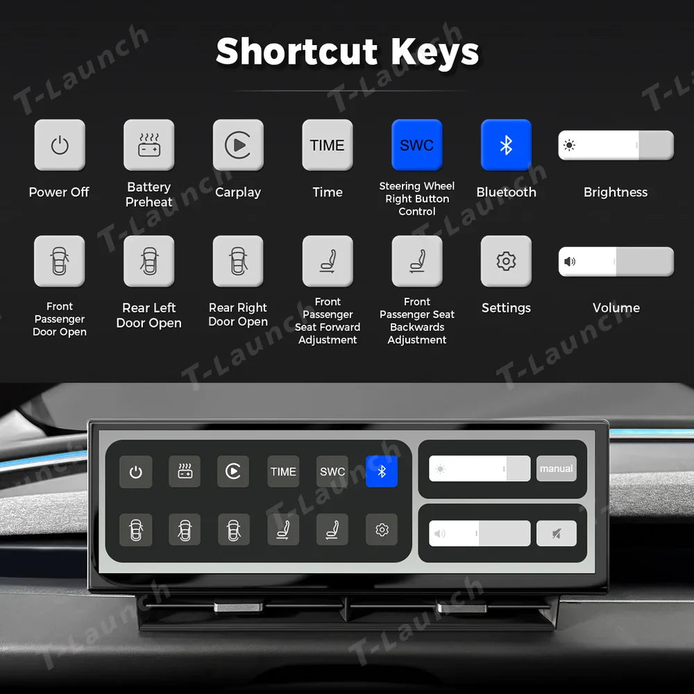 10.88" Large Instrument Cluster Head Up Display for Tesla Model 3/Y/Cybertruck