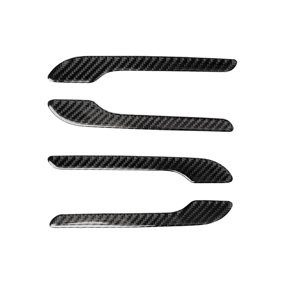 Door Handle Cover Trim For Tesla Model 3/Y (4PCS) Carbon Fiber Black