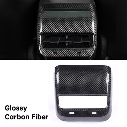 [Real Carbon Fiber] Model 3/Y Backseat Vent Overlay, Center Console Wrap Cover (2017-2023) Real Glossy Carbon Fiber