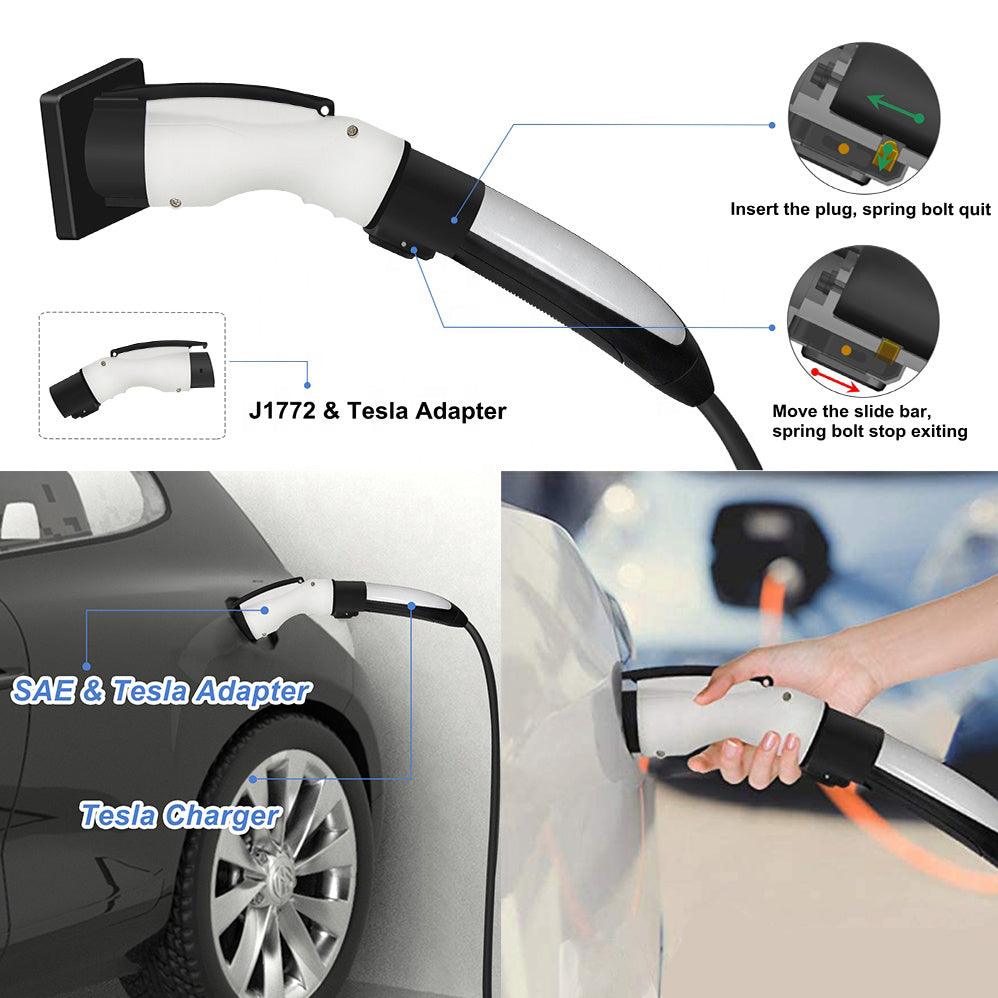 To J1772 Adapter Charger Weatherproof for Tesla All Model S/X/3/Y