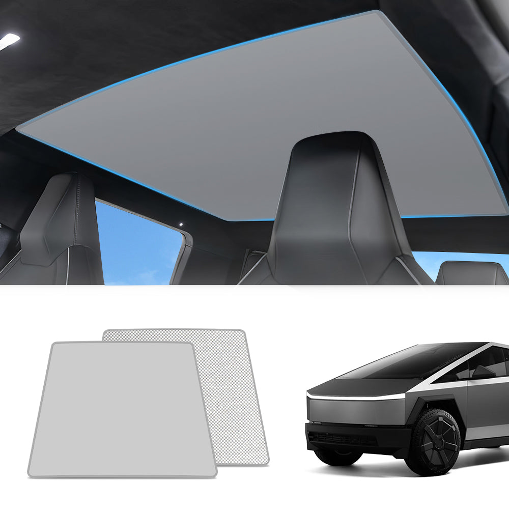 Electrostatic Adsorption Sunroof Ice Crystal Glass Roof Sunshade for Cybertruck Light Gray