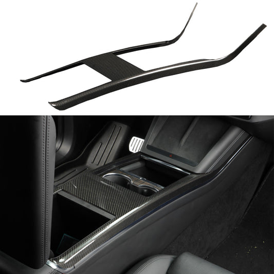 [Real Carbon Fiber] Center Console Side Trim Cover for Model S/X 2022+ Glossy Carbon Fiber