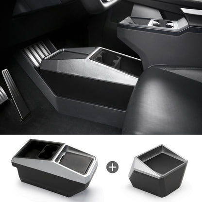 Center Console Floor Organizer for Cybertruck Storage Box + Trash Can