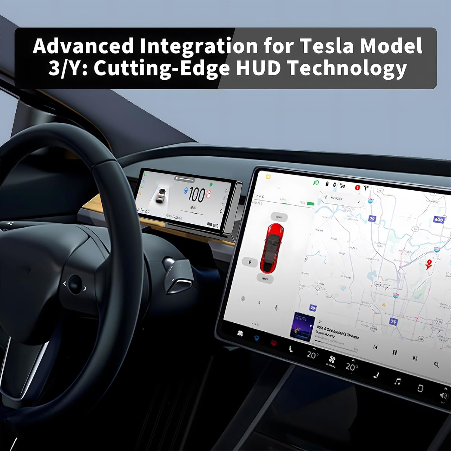 8.8"Head Up Display CarPlay Android Auto for Tesla Model 3/Y