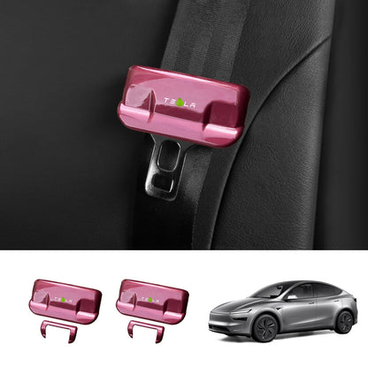 Seat Belt Buckle Cover Set for Tesla Model Y Juniper 2025+ Front Row Set (2 Pairs) Minimalist Style Red