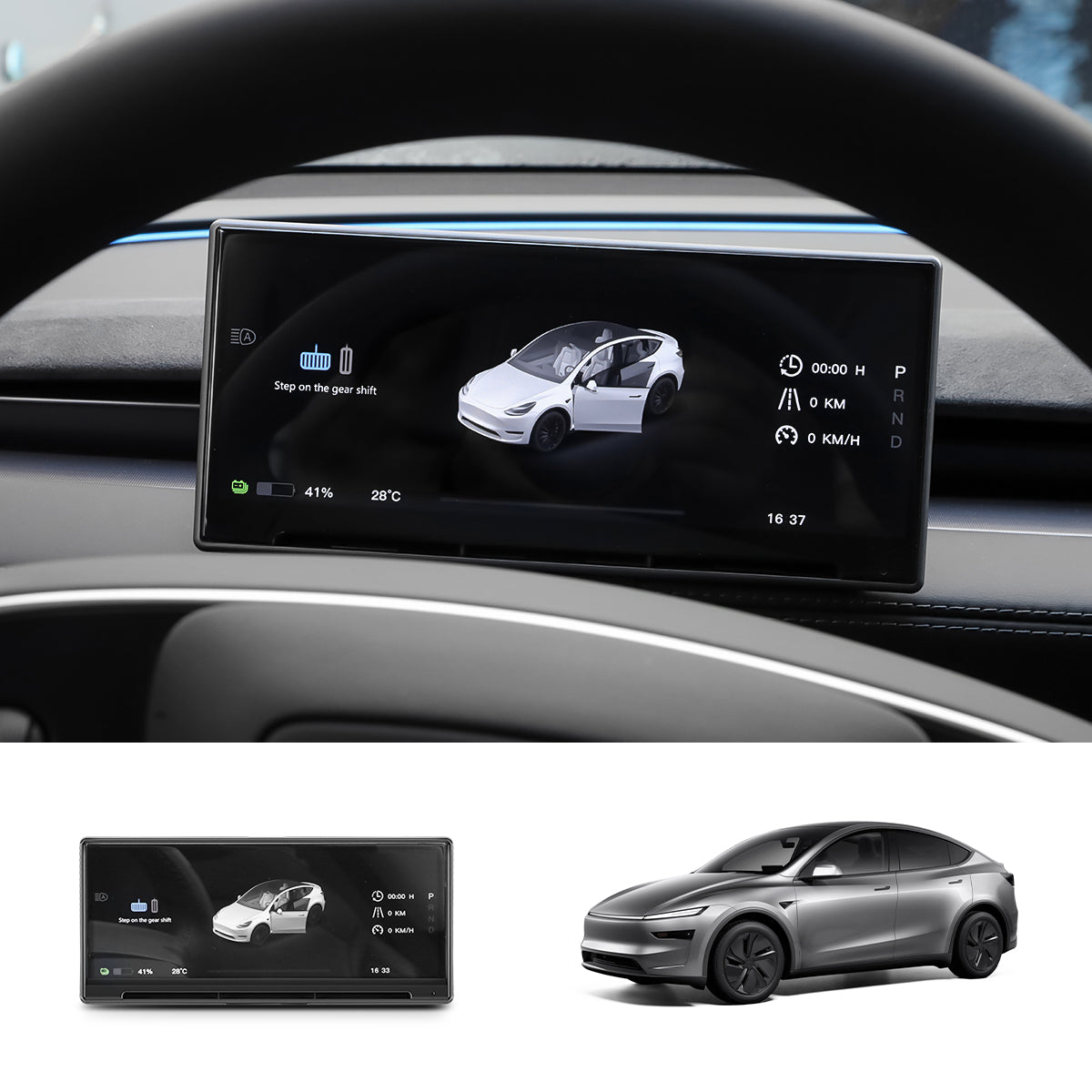 8.9'' Wireless CarPlay & Android Auto HUD for Tesla Model 3 Highland / Model Y Juniper Model Y Juniper (2025+)