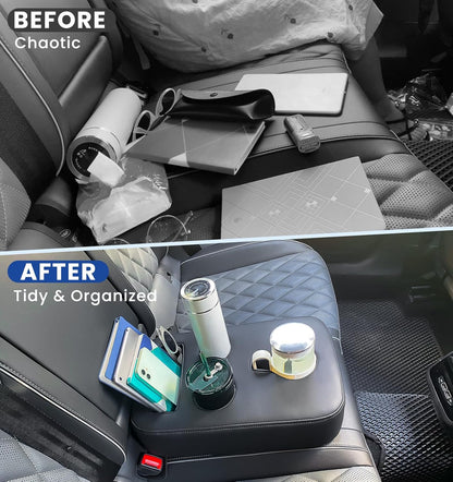 PU Leather Back Seat Cup Holder for Tesla and Evs