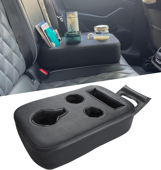 PU Leather Back Seat Cup Holder for Tesla and Evs Standard Version
