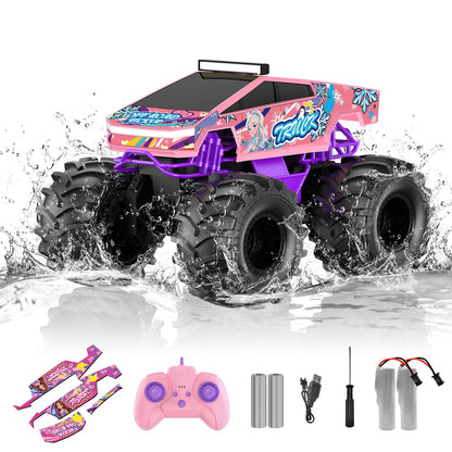 Amphibious Remote Control Car, 1:18 Monster Truck Toys for Boys RC Cars, 2.4 GHz Waterproof RC Trucks, 4WD All Terrain Off-Road Pickup, Kids Christmas Birthday Gifts Present Boys Girls Toys Ages 6+