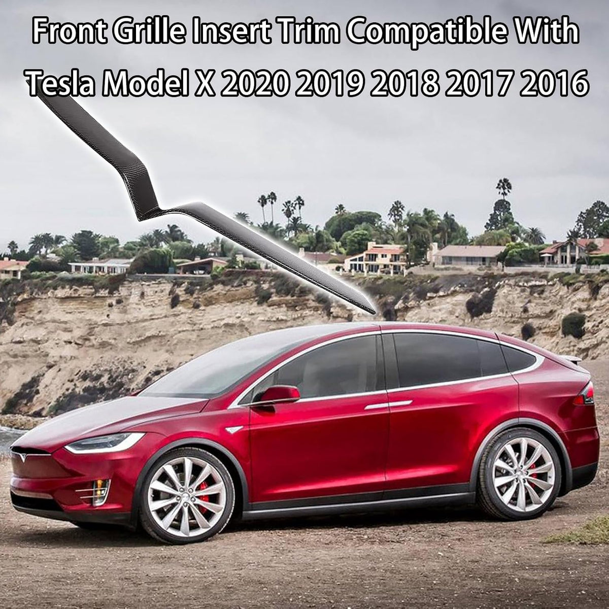 Carbon Fiber Front Grille Insert Trim for Tesla Model X