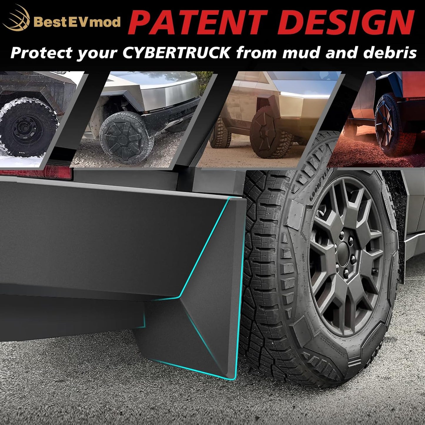 OEM Style ABS Mud Flaps Splash Guards For Tesla Cybertruck