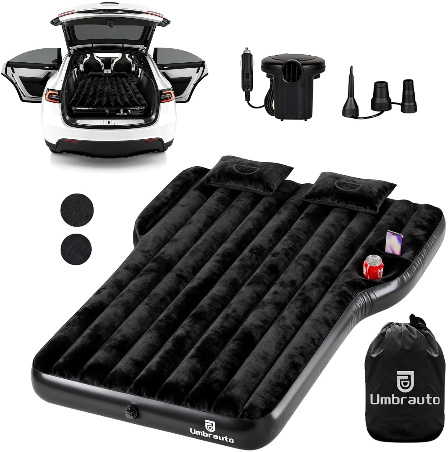Inflatable Camping Bed Air Mattress for Model Y/Juniper EVs Black