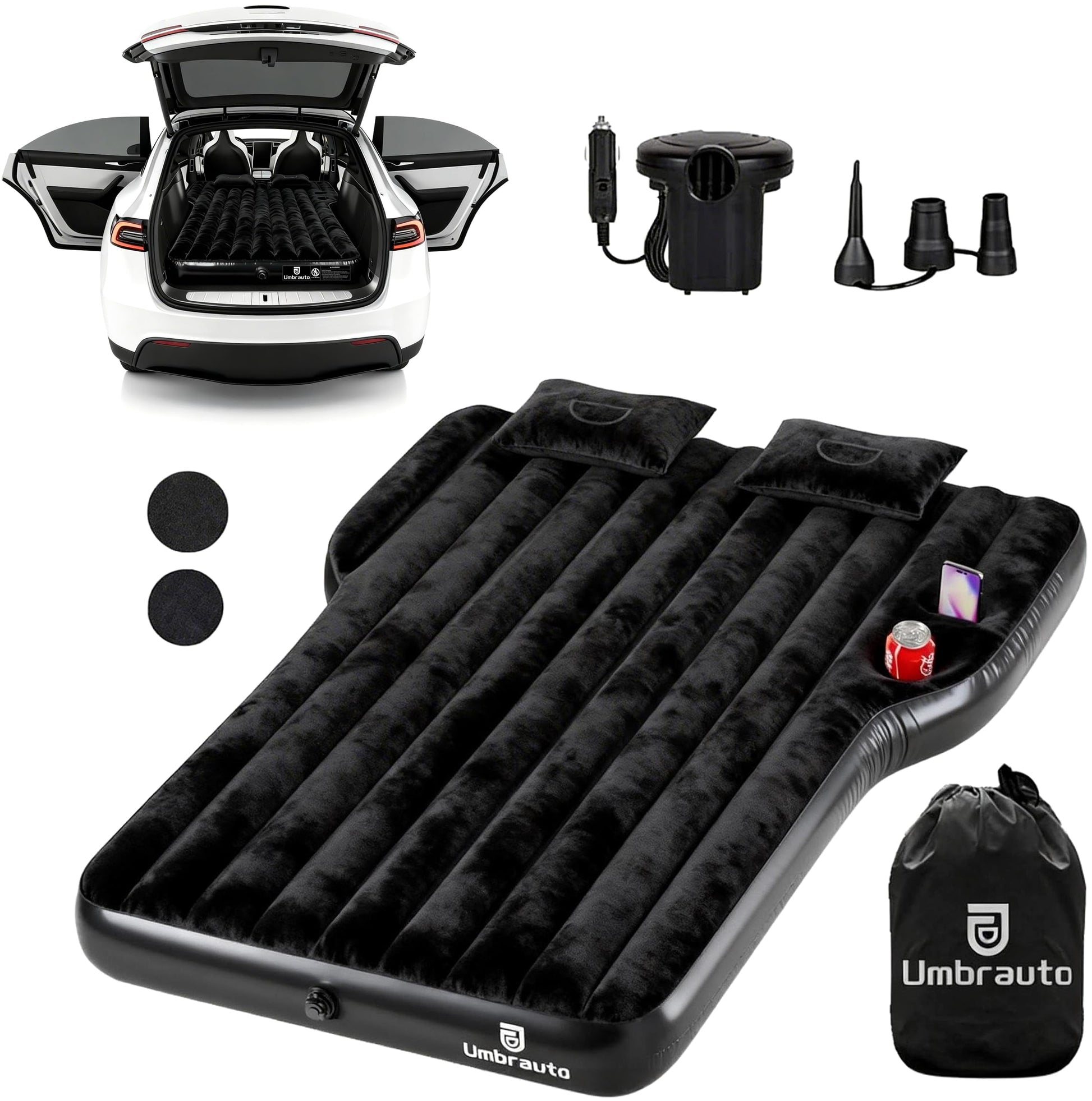 Inflatable Camping Bed Air Mattress for Model Y/Juniper EVs Black