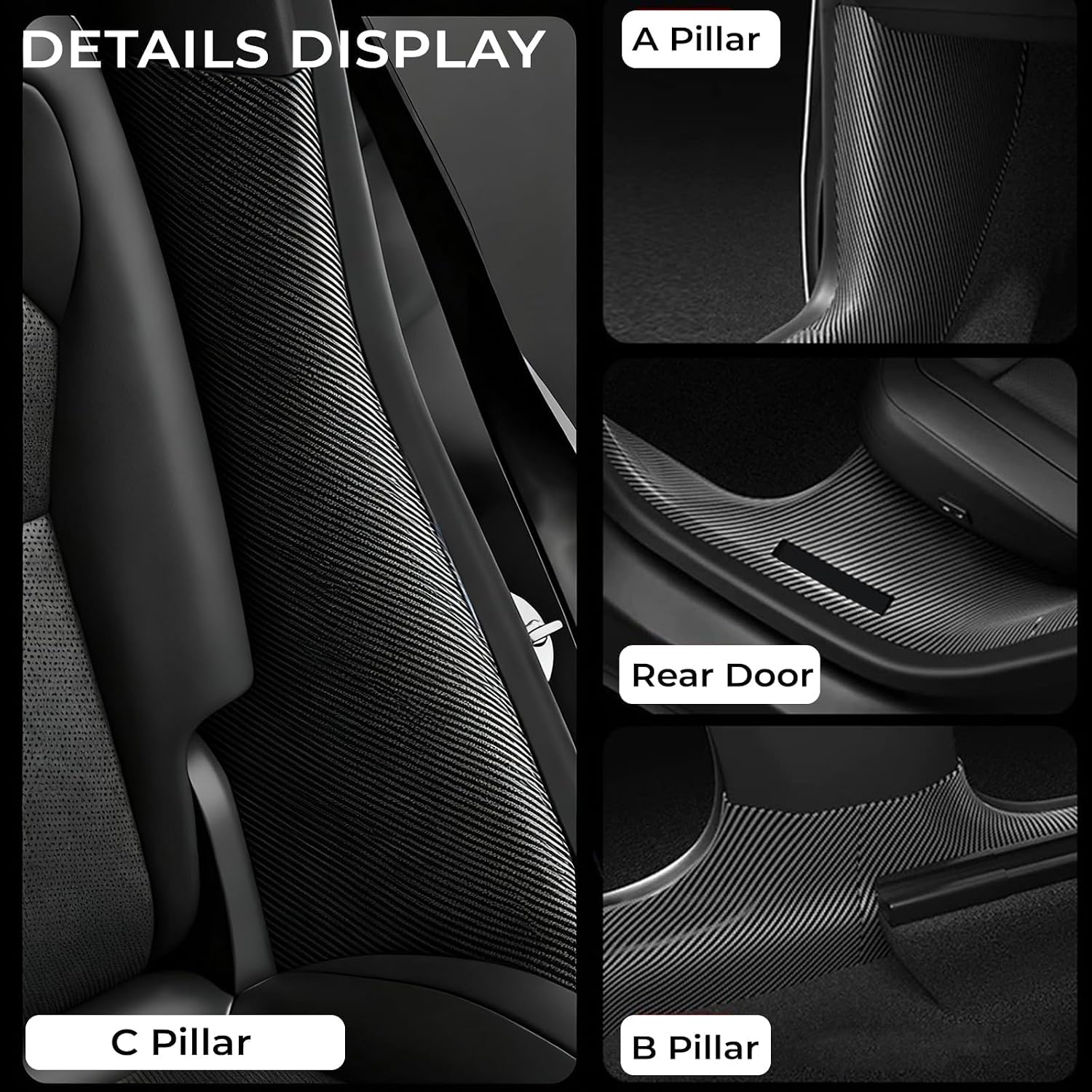 Real Carbon Fiber Door Sill Protector for Tesla Model Y Juniper