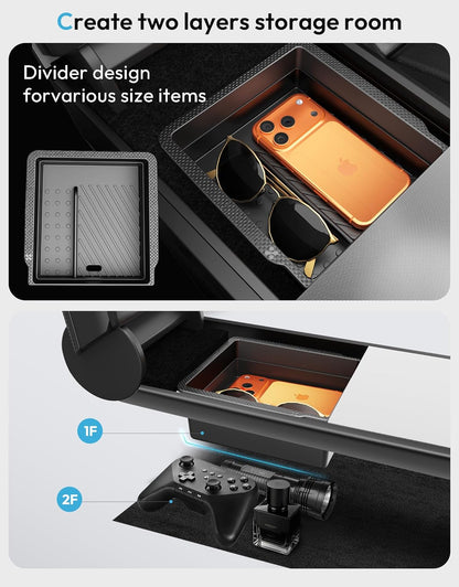 Center Console Organizer Tray for Tesla Model Y Accessories 2026-2025