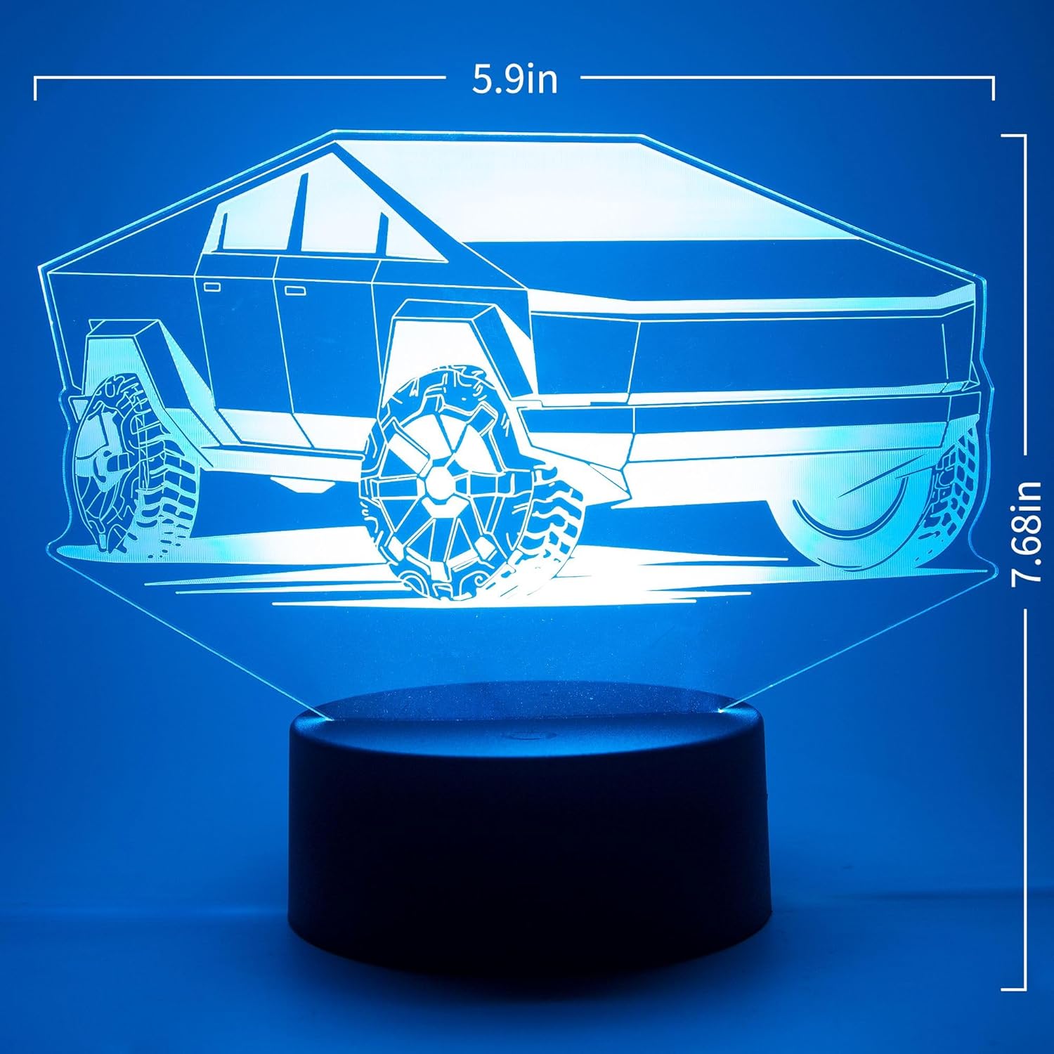 3D Illusion Cybertruck Flashing Cool LED Night Light Acrylic Lamp Gifts
