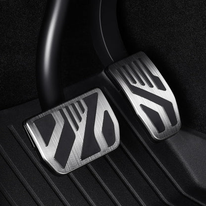 Tesla Model 3/Y Stainless Steel Self-Snap Lock Pedal Covers (2PCS) – Geometric & Dots