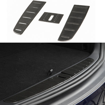 [Real Carbon Fiber] Trunk Sill Trim Covers (3 PCS) for Tesla Model X 2022+ Glossy Carbon Fiber