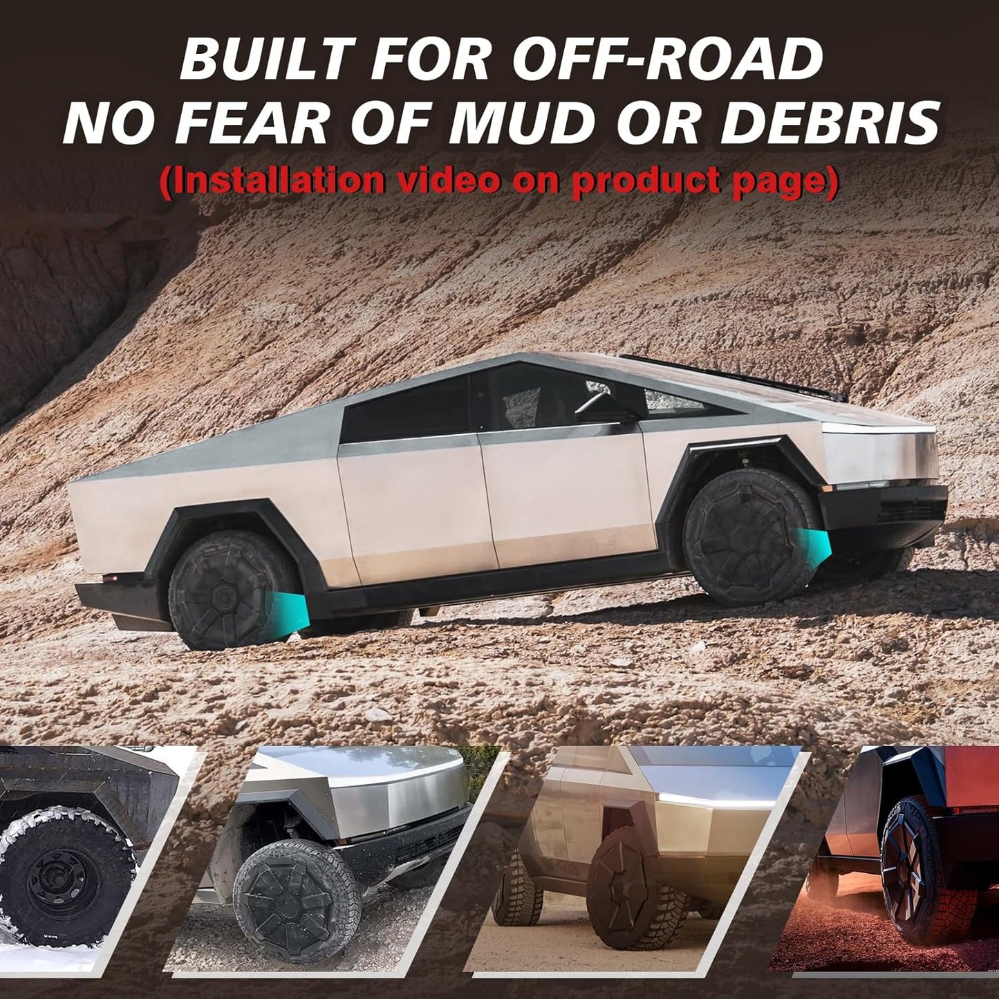 Cybertruck Wheel Fairing Delete Covers Off-Road Protection Mud Flaps