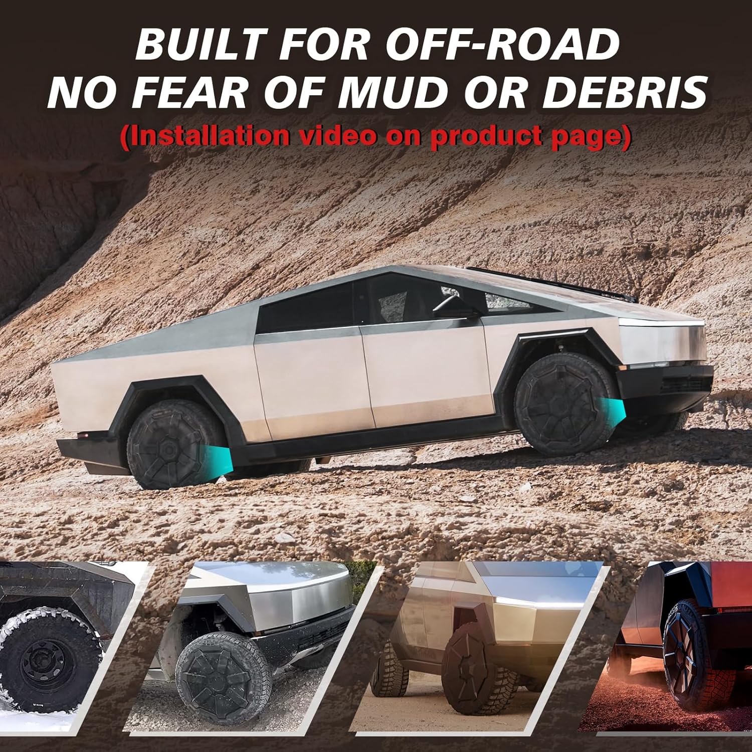 Cybertruck Wheel Fairing Delete Covers Off-Road Protection Mud Flaps