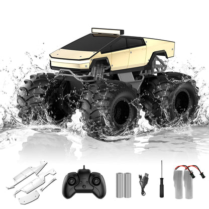 Amphibious Remote Control Car, 1:18 Monster Truck Toys for Boys RC Cars, 2.4 GHz Waterproof RC Trucks, 4WD All Terrain Off-Road Pickup, Kids Christmas Birthday Gifts Present Boys Girls Toys Ages 6+