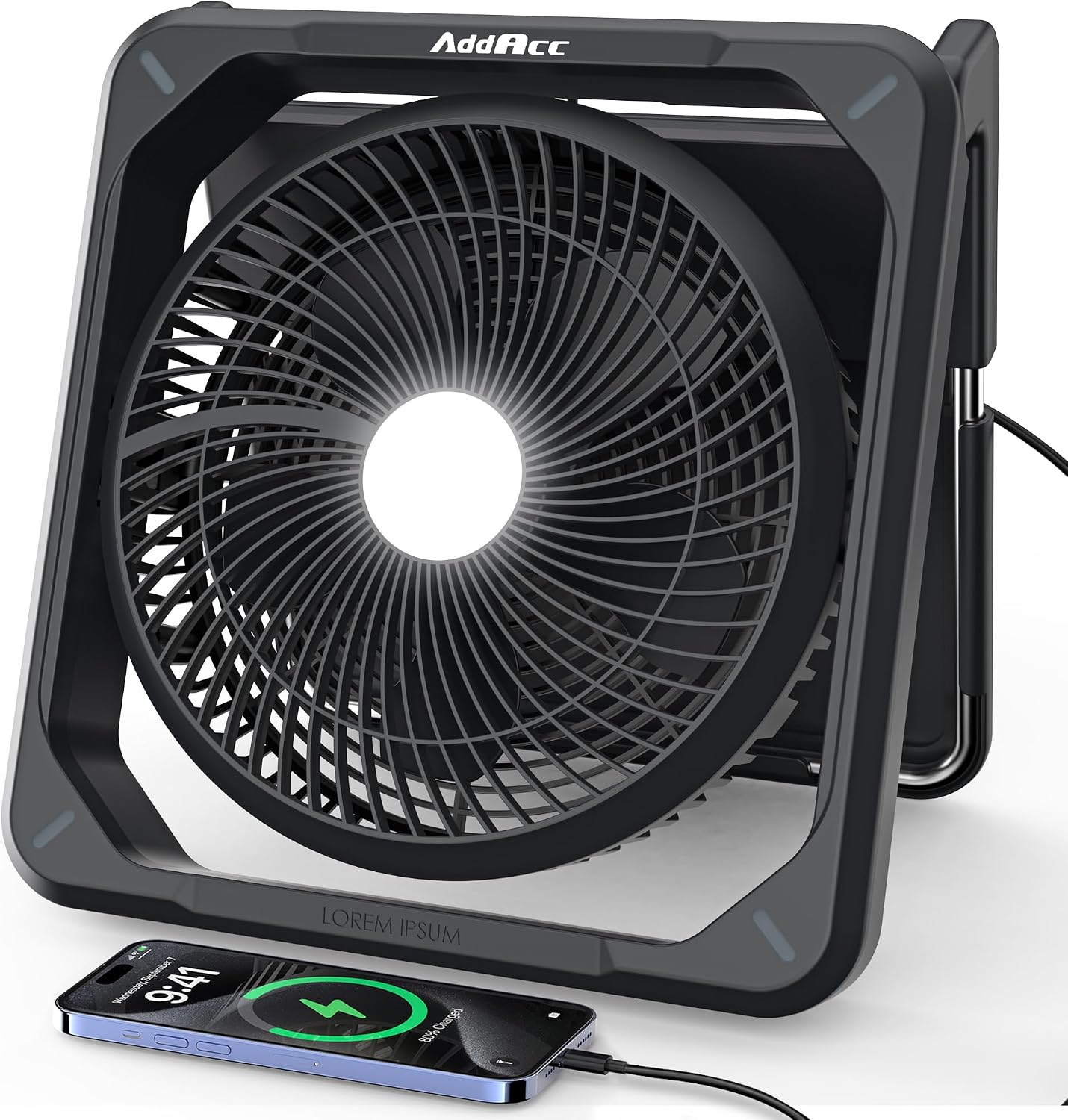 11.5 inch Portable Solar Powered Car Fan for Tesla Truck RV SUV