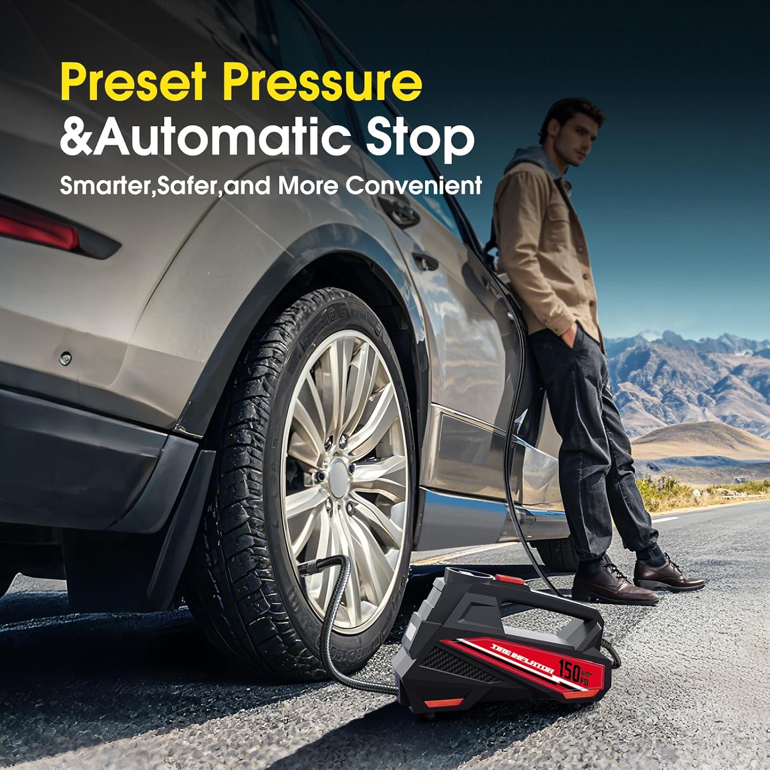 Tire Inflator Portable Air Compressor Portable Tire Inflator For EV Car