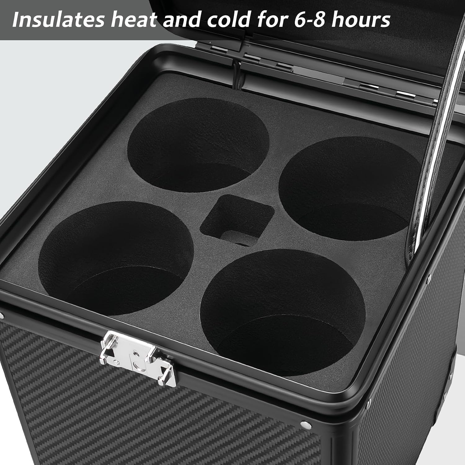 Real Carbon Fiber Portable 4 Bottles Wine Suitcase for Tesla EV camping