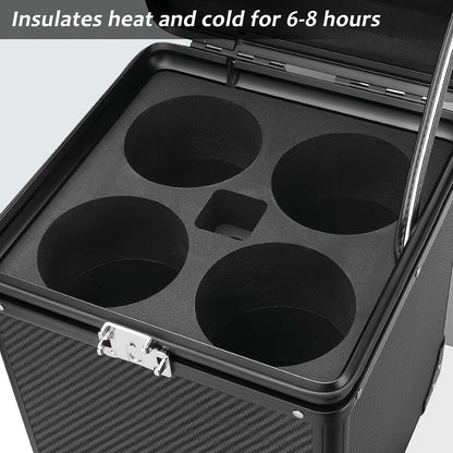 Real Carbon Fiber Portable 4 Bottles Wine Suitcase for Tesla EV camping