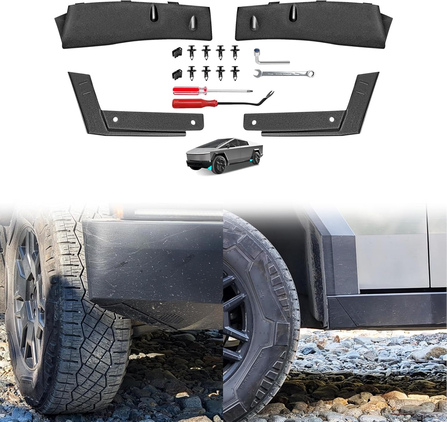 Cybertruck Wheel Fairing Delete Covers Off-Road Protection Mud Flaps