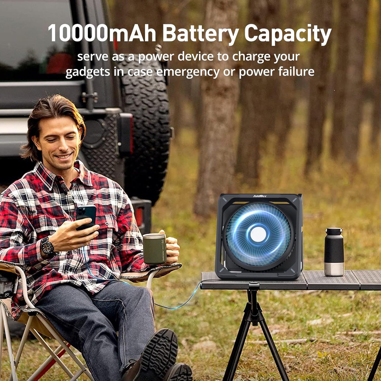 11.5 inch Portable Solar Powered Car Fan for Tesla Truck RV SUV