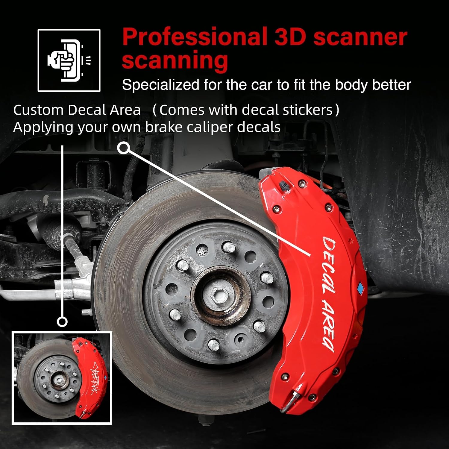 Aluminum Alloy Caliper Covers Compatible with Tesla Cybertruck