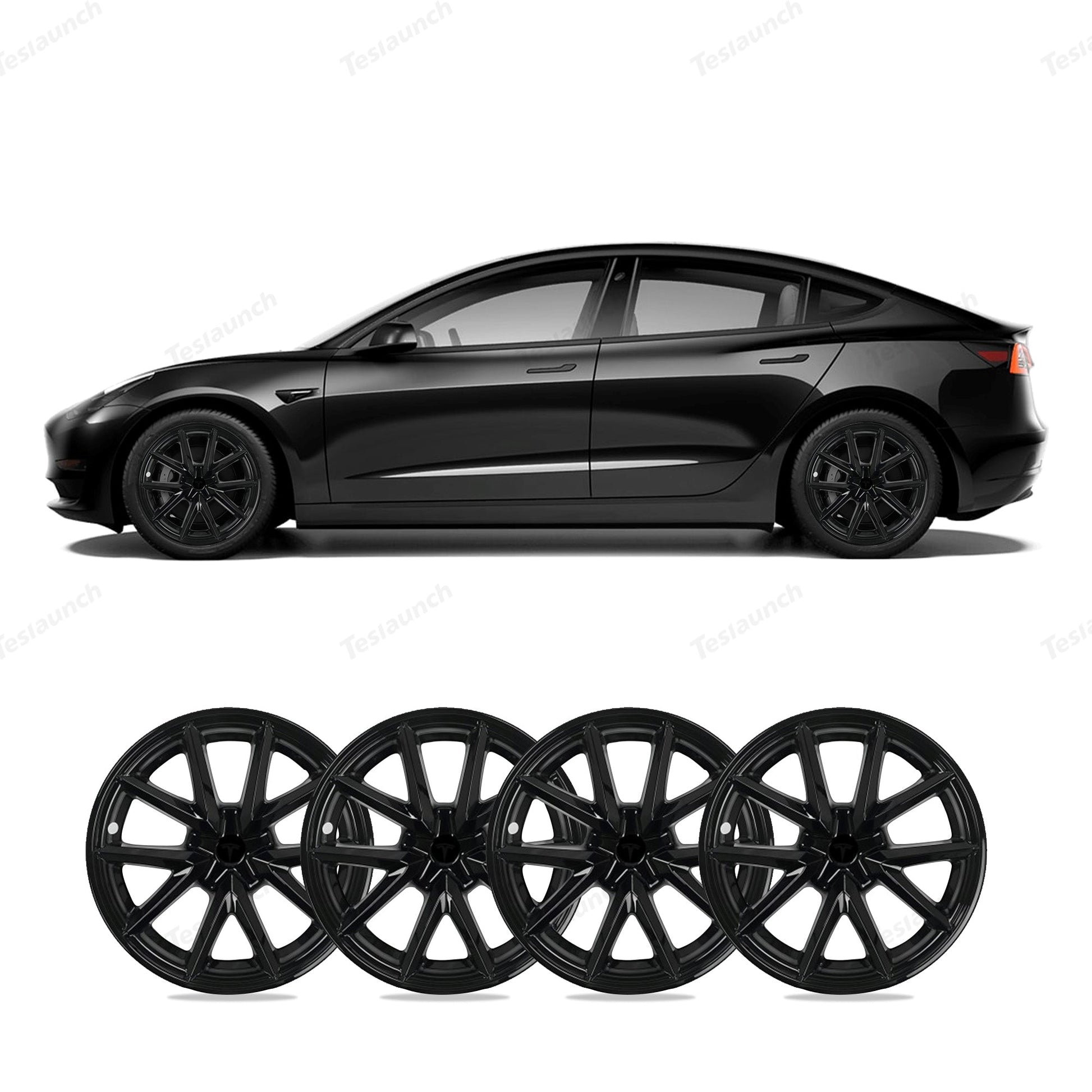 Model 3 18'' Aero Wheels Cover Hubcaps Replacement 4PCS for Tesla (2017-2023)