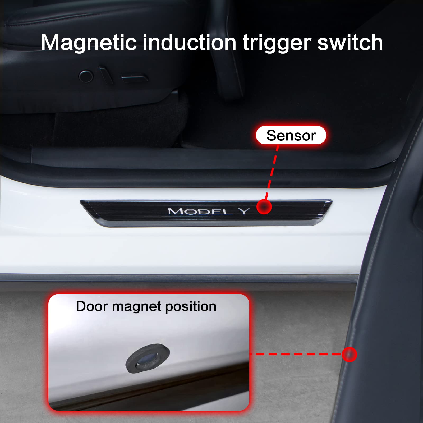 Illuminated Door Sill Protector for Tesla