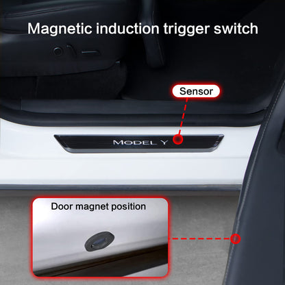 Illuminated Door Sill Protector for Tesla