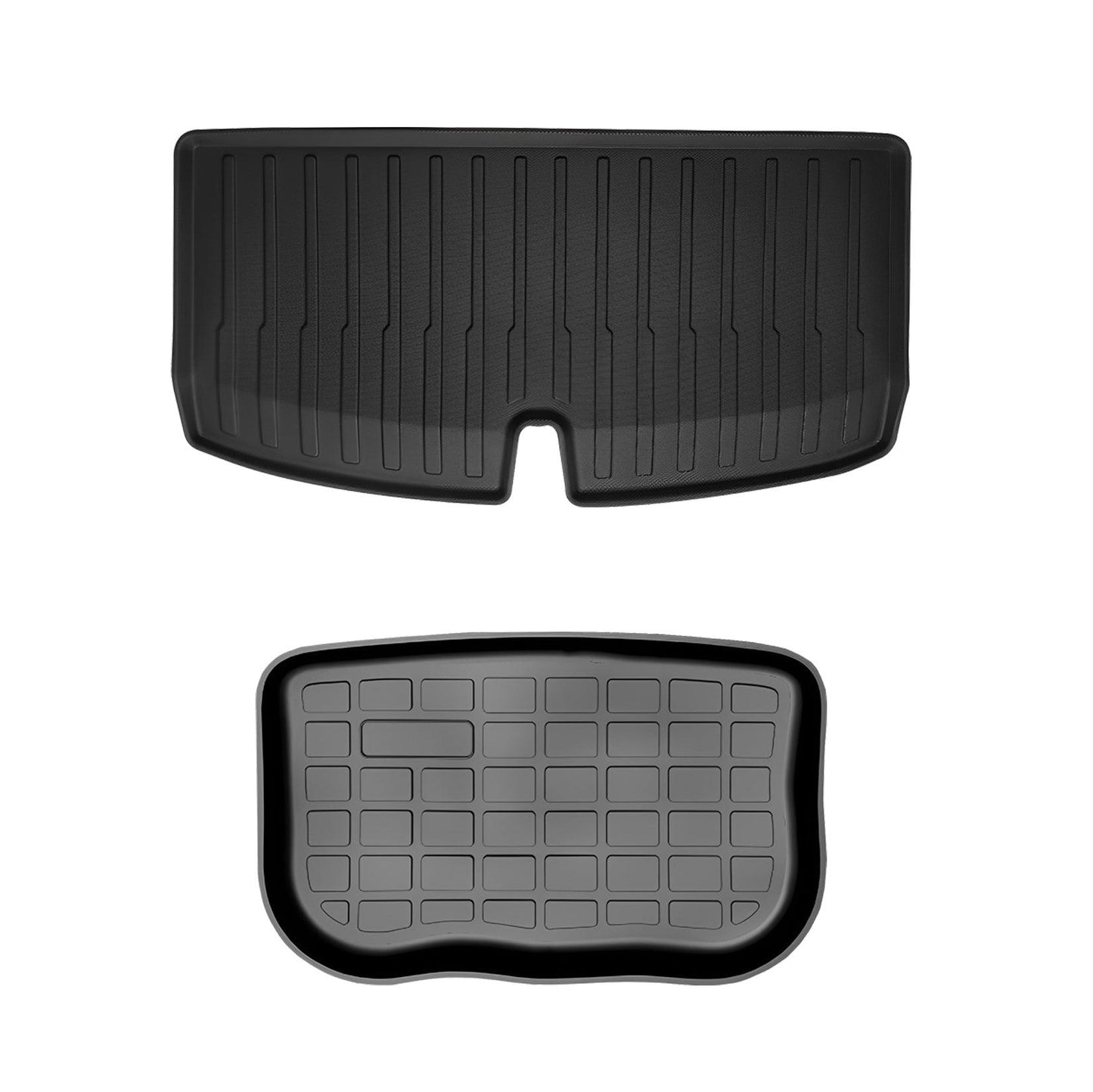 Model Y All-Weather Floor Mats Full Set Trunk Mat Cargo Mat Frunk Cargo Liner for Tesla(2020-2024) Model Y (2020-2024) 7 Seats Trunk Mat (Upper & Lower) (2 PCS)