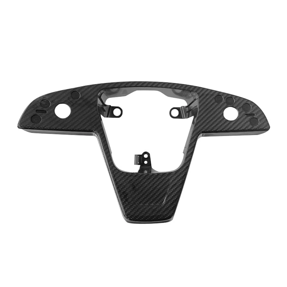 [Real Carbon Fiber] Yoke Steering Wheel Cover Replacement Overlay Plate Panel For Model S/X (2021-2024)