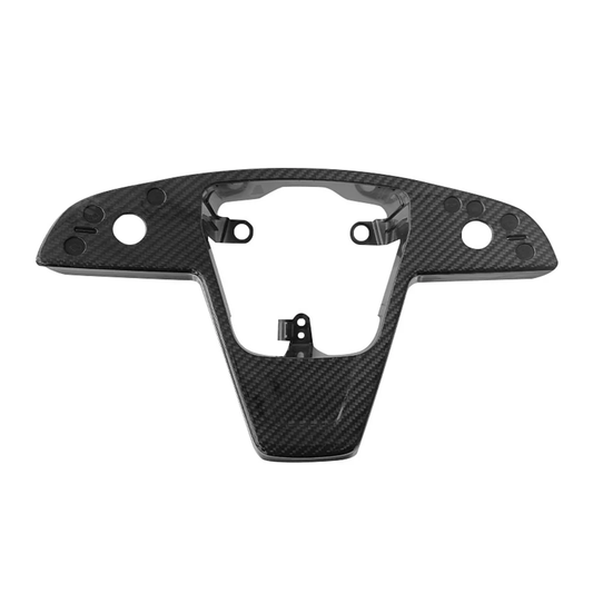 [Real Carbon Fiber] Yoke Steering Wheel Cover Replacement Overlay Plate Panel For Model S/X (2021-2024)