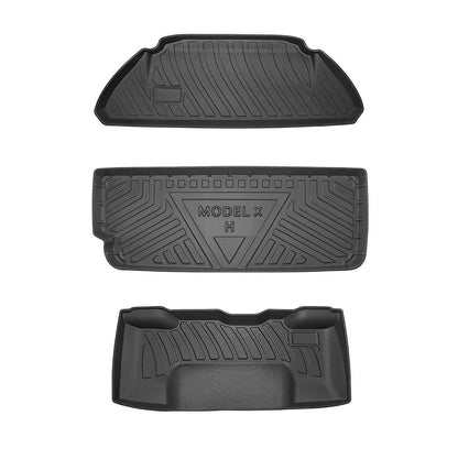 Model X Floor Mats Trunk Mat Cargo Liner for All Weather for Tesla(2015-2020) Model X (2015-2020) Frunk & Trunk Mat (2-3 PCS)