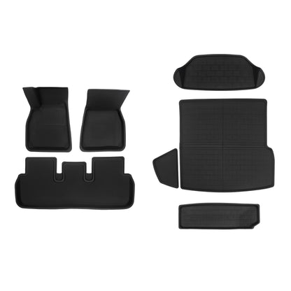 Model S Floor Mats And Liners 3D Lamination Cutting Cargo Liner for Tesla(2021-2024) Full Set (7 PCS)