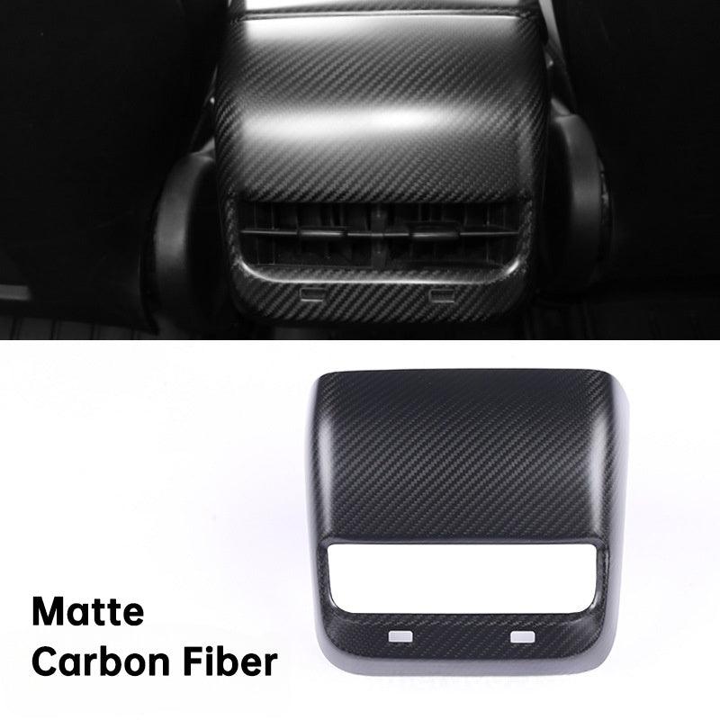 [Real Carbon Fiber] Model 3/Y Backseat Vent Overlay, Center Console Wrap Cover (2017-2023) Real Matte Carbon Fiber