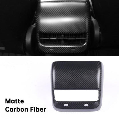 [Real Carbon Fiber] Model 3/Y Backseat Vent Overlay, Center Console Wrap Cover (2017-2023) Real Matte Carbon Fiber
