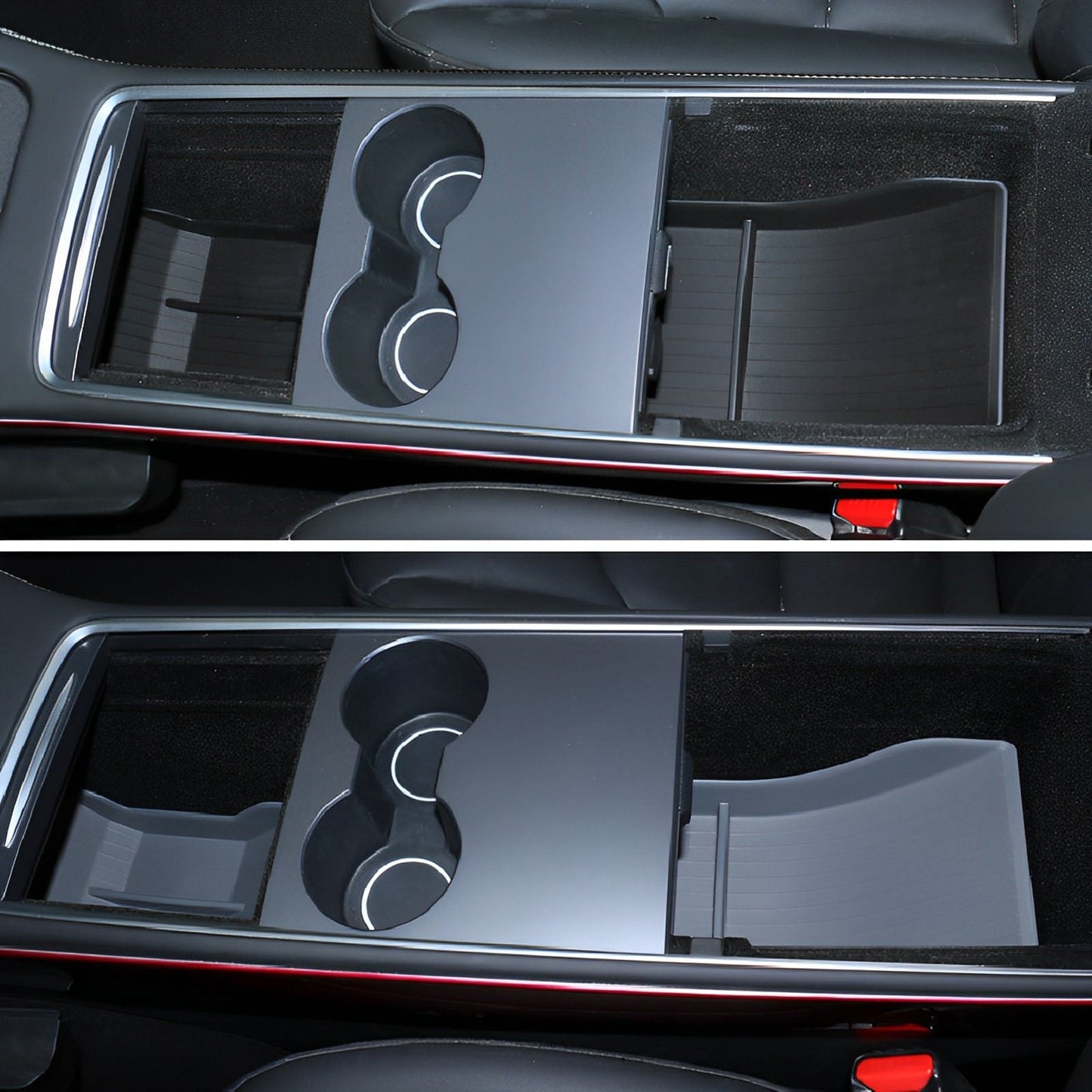 Model 3/Y Center Console Storage Box Rubber Mat for Tesla Full Set (Center Console & Armrest Box)