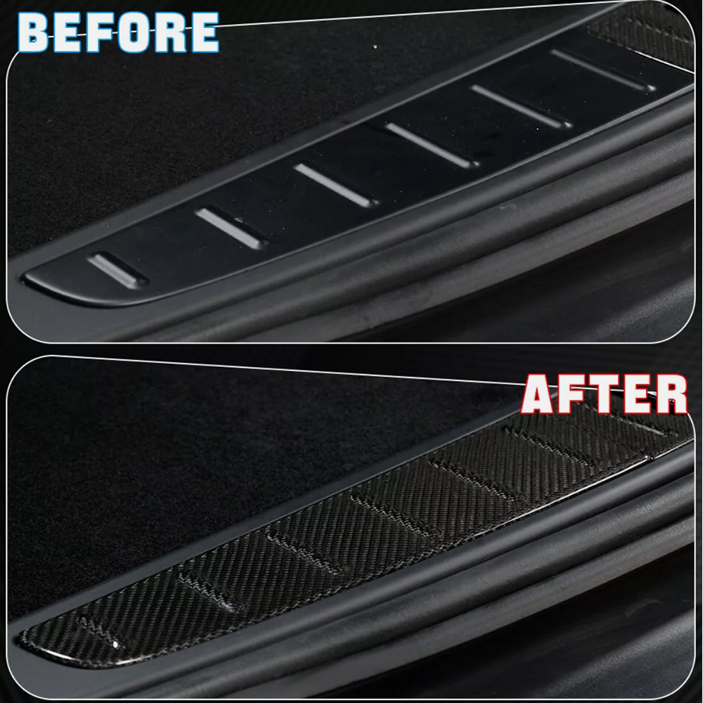 [Real Carbon Fiber] Trunk Sill Trim Covers (3 PCS) for Tesla Model X 2022+