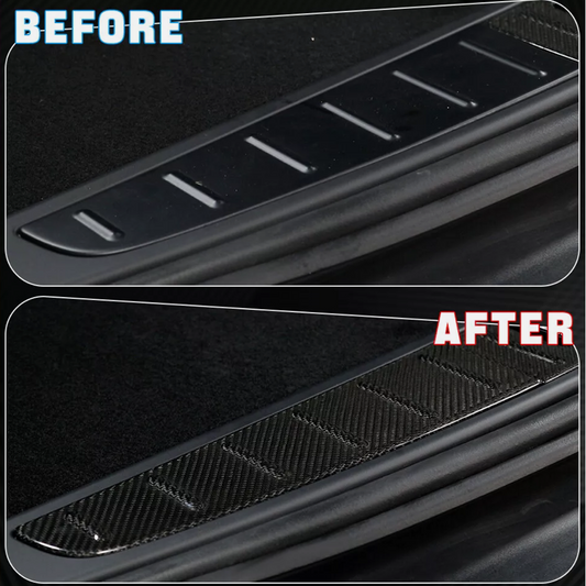 [Real Carbon Fiber] Trunk Sill Trim Covers (3 PCS) for Tesla Model X 2022+