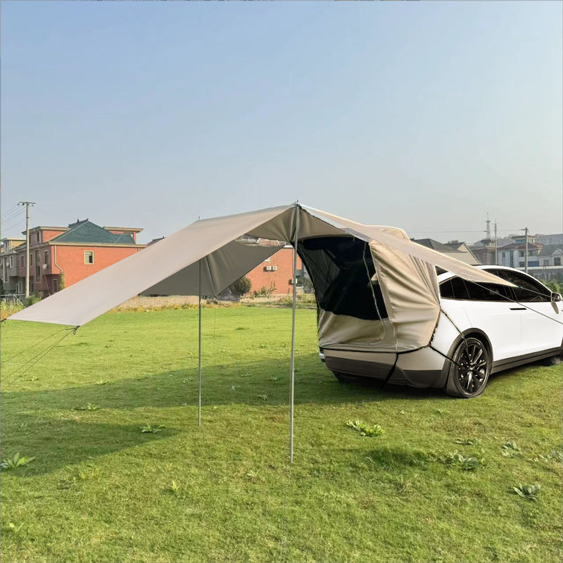 Camping Tent Tailgate Outdoor Waterproof Sunshade Awning for Tesla Model 3/Y/S/X Four-Person Version (Plus 3 Extensions)