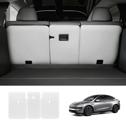 Nappa Leather Rear Seat Back Protector for Tesla Model Y Juniper 2025+ White